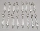 Lot Of 16 Vintage Unused Crystal Glass Faceted Dangle Prisms Czech Republic