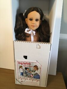 My Twinn Doll 23 Inch Poseable Doll brown pigtails brown eyes New in box