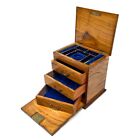 Antique Victorian Walnut Tabletop Jewellery Box Cabinet / Storage Chest c.1890