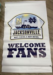 2016 Football Navy Notre Dame College game used banner HUGE