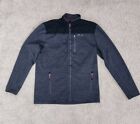 Orvis Men's 1/4 Zip Sherpa Lined Pullover Jacket Sweater Size Medium Dark Gray