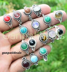 500pcs Wholesale Lots Amethyst & Mix Gemstone Rings  925 Silver Plated Jewelry