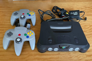 Nintendo 64 N64 System Game Console Bundle Lot 2 OEM Controllers, Cleaned Tested