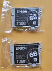 Genuine Epson 68 Black ink cartridge, T0681,  2 pack