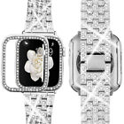 38 40 41 42 44 45mm Bling iWatch Band+Case For Apple Watch Series 7 6 5 4 3 2 SE