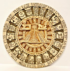 Aztec Sun Stone Calendar Astrology  Pyramid Mayan Mexico Plaque Art 11