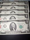 1976 $2 Dollar Bill Miami, FL First Day Issue Stamped UNC Sequential Serial