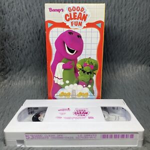 Barney & Friends Good Clean Fun VHS 1998 Video Tape PBS Kids RARE Cartoon Film