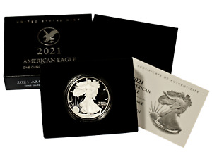 New Listing2021 United States Proof Type 2 Silver Eagle W/ Original US Mint Box & Papers