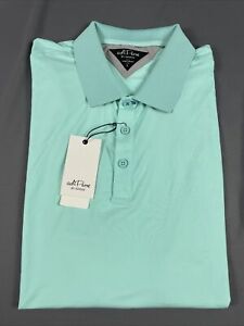 Adidas Golf Shirt Polo Adipure Sleeve Logo Large Blue Polyester NWT MSRP $80