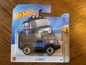 Short Card Hot Wheels '57 Jeep FC Blue #218 218/250 - 2023 Baja Blazers