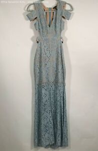 NWT BCBGMaxAzria Women's 'Ava' Blue Frost Sleeveless V-Neck Formal Dress Size 0