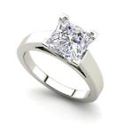 Cathedral 0.9 Carat VS1/D Princess Cut Diamond Engagement Ring Treated