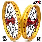 KKE 21/19 Cast Wheels for Honda CRF250R CRF450R 2002-12 CR125 CR250R Gold Rims