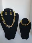 Jewelry set, citrine, tiger eye,necklace bracelet earrings