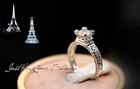Silver Cubic Zirconia Paris The Eiffel Tower Engagement Ring
