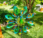 Peacock Sculpture Wind Spinner Large Metal Garden Yard Art Decor Statue Ornament