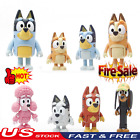 8PCS/Set Bluey & Friends Cartoon Bingo Dog PVC Action Figure Gift Kids Toy