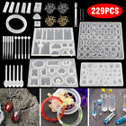 229pcs Resin Casting Silicone Molds Epoxy Spoon Kit Jewelry Making Pendant Craft