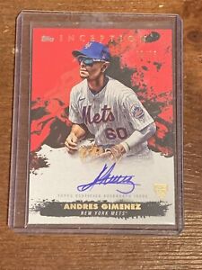New ListingANDRES GIMENEZ 2021 Topps Inception Rookie Auto RC Red /75 On Card