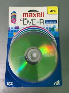 MAXELL Color DVD-R (5 Pack) New/Sealed 120 Minutes 4.7 GB Data-Video-Music