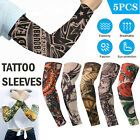 1-10Pcs Unisex Mens Women Nylon Temporary Fake Full Arm Tattoo Sleeves Stockings