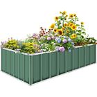 Galvanized Raised Garden Bed Planter Box for Plant Flower Vegetable Green NEW