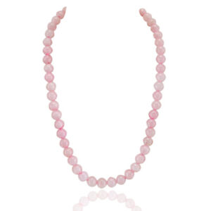 428.15 Cts Earth Mined Pink Rose Quartz Round Shape Beads Necklace NK-33E301