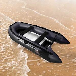ALEKO Inflatable Boat With Aluminum Floor 6 Prs 12.5 Ft Black