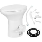 Portable RV Toilet Gravity Pedal Flush with Porcelain Bowl for Indoor Outdoor