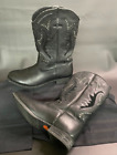 Harley Davidson Mens Western Cowboy Embroidered - Stud Leather Boots sz 10 91526