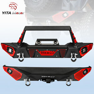 Off-road Front / Rear Bumper for 2007-2018 Jeep Wrangler JK w/ Led Light D-Rings (For: Jeep)