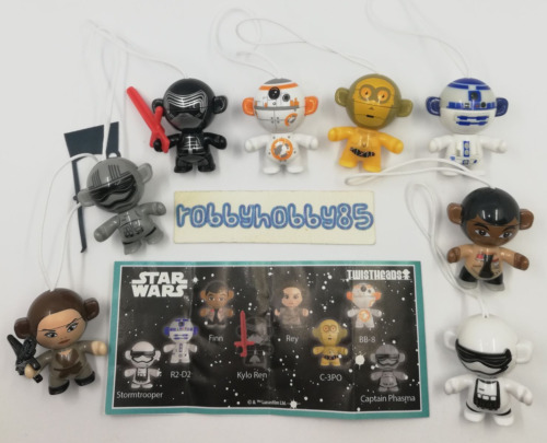 STAR WARS TWISTHEADS COMPLETE SET WITH ALL PAPERS KINDER SURPRISE EGG TOYS 2018
