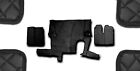 BLACK ECO LEATHER 3 LAYERS FLOOR MATS FOR RHD MAN TGX 2007-2017 AUTO ONE DRAWER