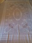 Sheer Cotton Voile lace Embroidered Cutwork Antique 1910 Butterfly Bedspread