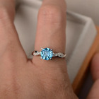 Gold Diamond Rings 14k White Aquamarine Wedding 1.15 Carat Certified Lab Created
