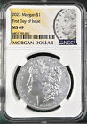 2023 p uncirculated morgan silver dollar ngc ms 69 first day of issue    in hand