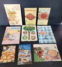 9 Pc 1950s-1960s Cookbooks Lot Betty Crocker GM Pyrex Gelatin Fondue USA Vintage