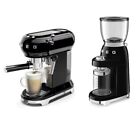 SMEG ECF01BLUS 50's Retro Style Aesthetic Espresso Coffee Machine - Black