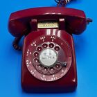 Vintage Bell System By Western Electric Red Rotary Dial Desk Telephone