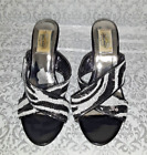 Women Sandals Solaro by Summer Rio Black White Zebra Wedge Slip on Size 9