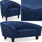 Accent Arm Chair Upholstered Club Chair for Living Room Bedroom Study Navy Blue