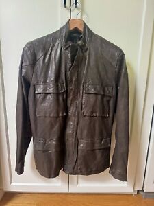 Vince Men’s Brown Leather Jacket Size XL