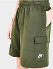 NWT Nike Sportswear Men's Club Fleece Cargo Shorts Green Khaki/White CZ9956-326
