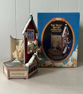 New ListingVintage Enesco Deluxe Action Musical Box  Night Before Christm Up On A House Top