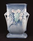 Roseville Clemana Blue 1936 Vintage Art Deco Pottery Ceramic Vase 123-7