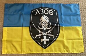 Ukraine Flag Azov Ukrainian Army Special Forced Military Russian War 2022 2x3 FT