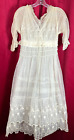 Edwardian Tambour Embroidery Lace Mesh Ethereal Dress C 1910 Floral