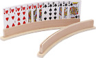 Exqline Wood Curved Playing Card Holder Racks Tray Set of 4 for Kids Seniors Adu