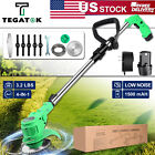 Tegatok 12V Cordless Grass String Trimmer Cutter Electric Weed Eater Lawn Edger